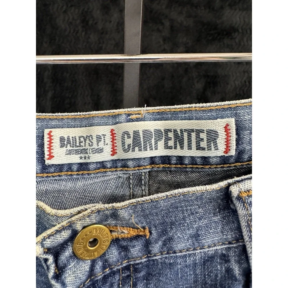 Bailey's Pt Carpenter Jeans Men's 33x34 Blue Denim Utility Work Pants Cotton